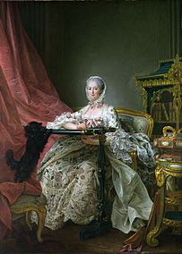 François-Hubert DROUAIS 1763-4. London NG. Madame de Pompadour at her Tambour Frame.