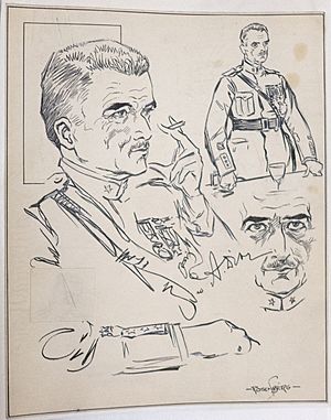 General Armando Diaz signed drawings by Manuel Rosenberg for the Cincinnati Post, 1921