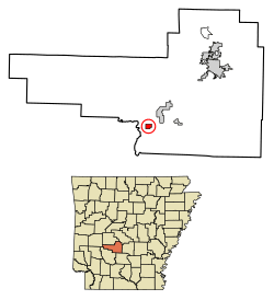 Location of Friendship in Hot Spring County, Arkansas.