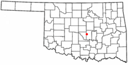 Location of Pink, Oklahoma