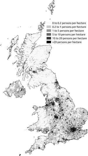 Population density UK 2011 census