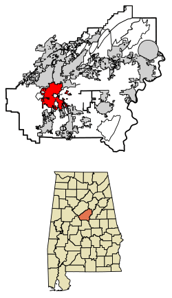 Location of Alabaster in Shelby County, Alabama.