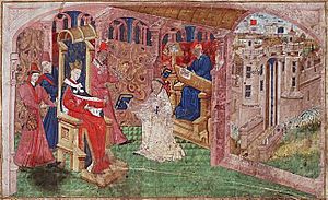 Simon de Hesdin presents his translation of Valerius Maximus' 'Facta et dicta memorabilia' to Charles V, king of France