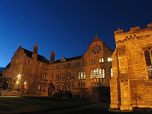 Stamford School - illuminated at night