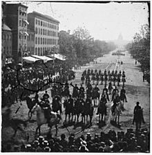 Washington, District of Columbia. The Grand Review of the Army. (Cavalry?) passing on Pennsylvania Avenue near the Treasury LOC cwpb.02811