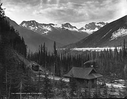 Hermit Range from Glacier Hotel, BC, 1887 (5324105412)