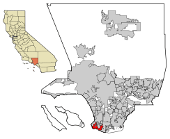 Location of the City of Rancho Palos Verdes in Los Angeles County, California
