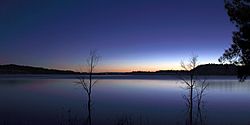 Lake Glenbawn at late sunset, April 2013.jpg