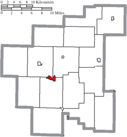 Location of Caldwell in Noble County