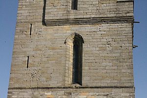 Musket ball damage on the north side of the Church of the Holy Rude, Stirling
