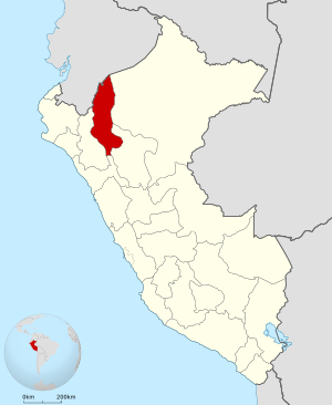 Location of the Amazonas department in Peru