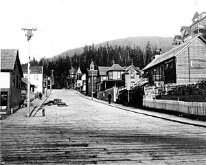 Street scene, Ketchikan, Alaska, September 18, 1908 (COBB 13)