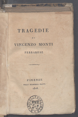 Tragedie di Vincenzo Monti