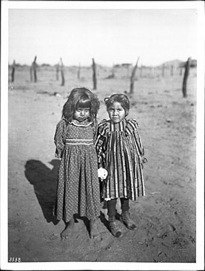 Two young Pima Indian school girls, ca.1900 (CHS-3558)