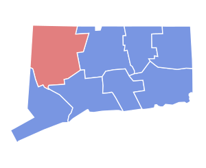 2010 United States Senate election in Connecticut results map by county