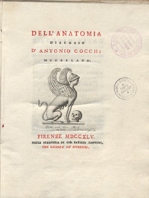 Cocchi - Dell'anatomia, 1745 - 4274623