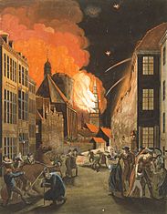 Copenhagen on fire 1807 by CW Eckersberg