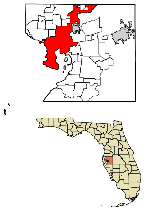 Hillsborough County Florida Incorporated and Unincorporated areas Tampa Highlighted 1271000