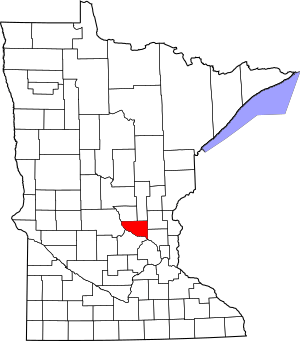 Map of Minnesota highlighting Sherburne County