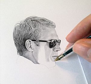 McQueen ballpoint biro drawing art