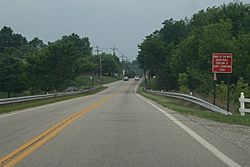 Entering from the northeast on State Route 140
