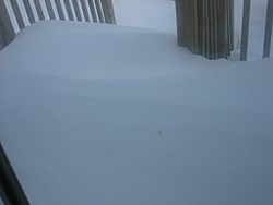 Snowpile door deck