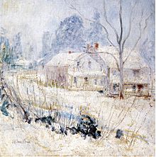 Country House in Winter, Cos Cob, by John Henry Twachtman, circa 1901