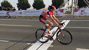 2015 Ladies Tour of Qatar Ellen van Dijk winning stage 2