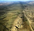 Aerial view of the San Andreas Fault as it passes through Carrizo Plain.
