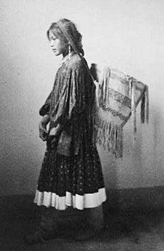 Apache girl with basket
