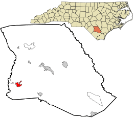 Location in Bladen County and the state of North Carolina