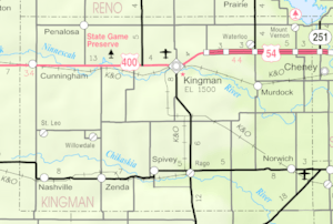 KDOT map of Kingman County (legend)