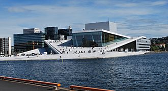 Oslo Opera House seen from Langkaia