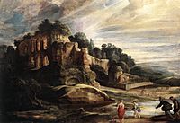 Peter Paul Rubens - Landscape with the Ruins of Mount Palatine in Rome - WGA20394