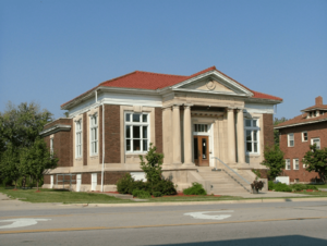The Carnegie library in Ridge Farm