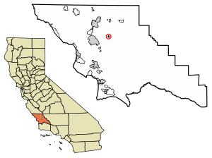 Location of Creston in San Luis Obispo County, California.