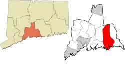 Guilford's location within the South Central Connecticut Planning Region and the state of Connecticut