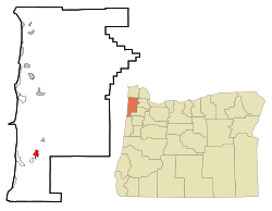 Location of Hebo, Oregon