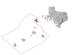 Location of East Bernard, Texas