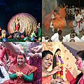 A Durga festival collage