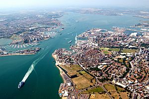 Aerial photograph of Portsmouth Dockyard taken during a Photex, taken from 2,000 feet. MOD 45144955