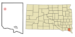 Location in Clay County and the state of South Dakota