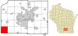 Location in Dane County and the state of Wisconsin.