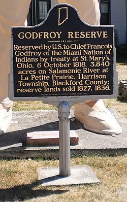 Godfroy Reserve Marker in Montpelier Indiana