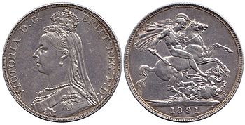 Great Britain, crown, 1891, Victoria