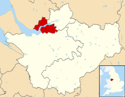 Halton shown within Cheshire