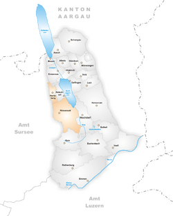 Karte Gemeinden des Bezirks Hochdorf 2004