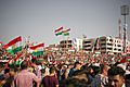 Kurdish flags at the pro-Kurdistan referendum and pro-Kurdistan independence rally at Franso Hariri Stadium, Erbil, Kurdistan Region of Iraq 11
