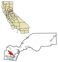 Location of Lincoln in Placer County, California
