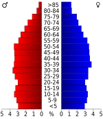 USA Campbell County, Tennessee.csv age pyramid